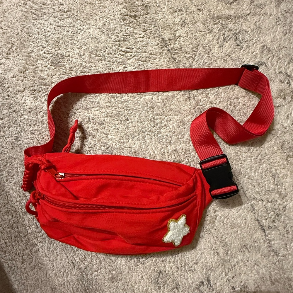 Red Star Embellished Belt Bag
